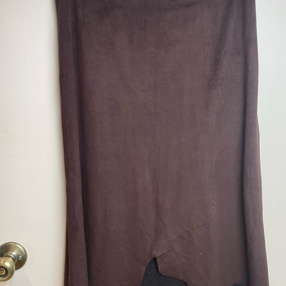 Bebe Y2k faux Suede Chocolate Brown Skirt  ICONIC - Picture 6 of 10